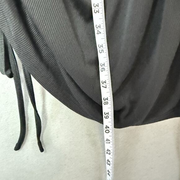 Romwe Black Dress Sleeveless Adjustable String Ruched Sides Size M - Picture 10 of 10